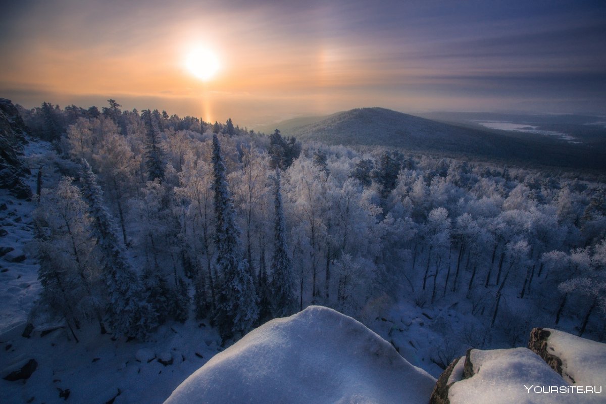 Малиновка зима гора Белорецк