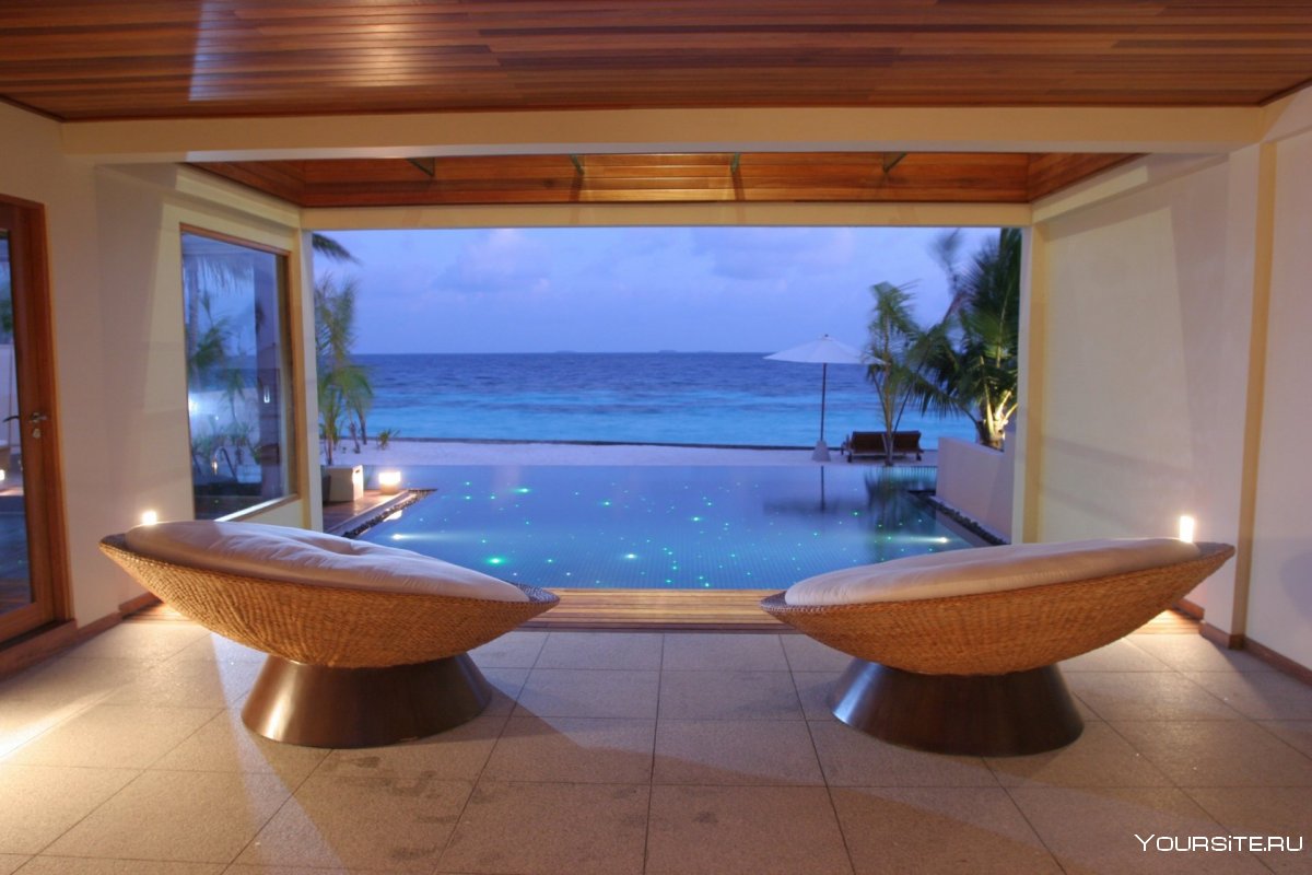 Мальдивы бунгало с бассейном