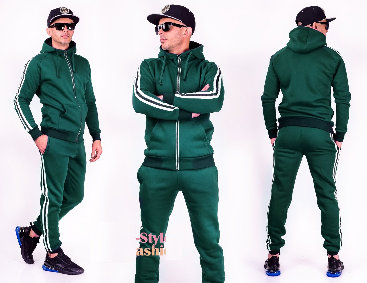 Зеленый спортивный костюм мужской - 60 фото