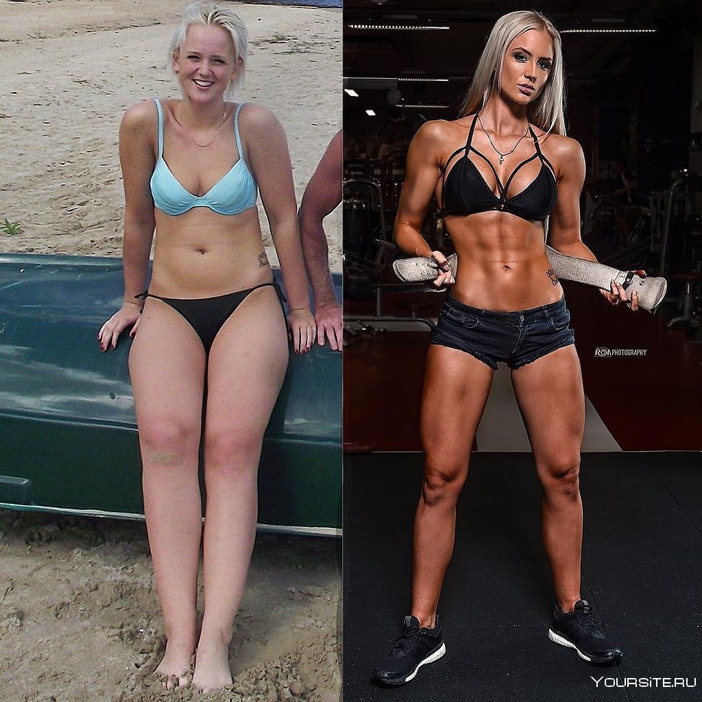 До и после похудения фитнес трансформация