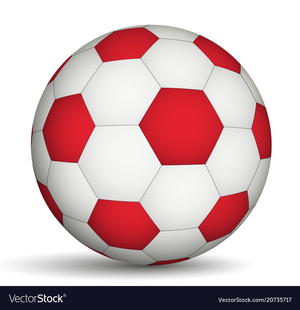 Футбольный мячик бело красный