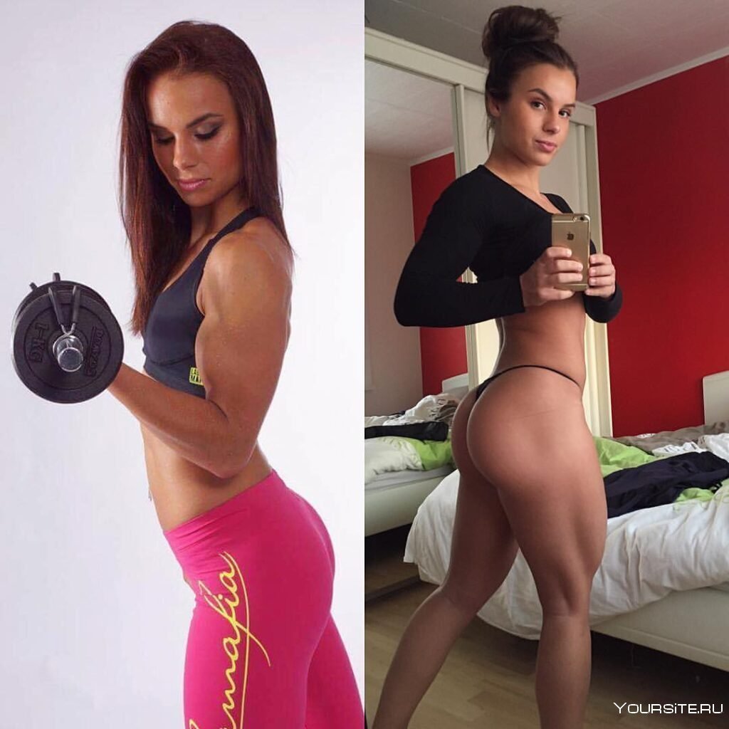 Фитнес до и после девушки