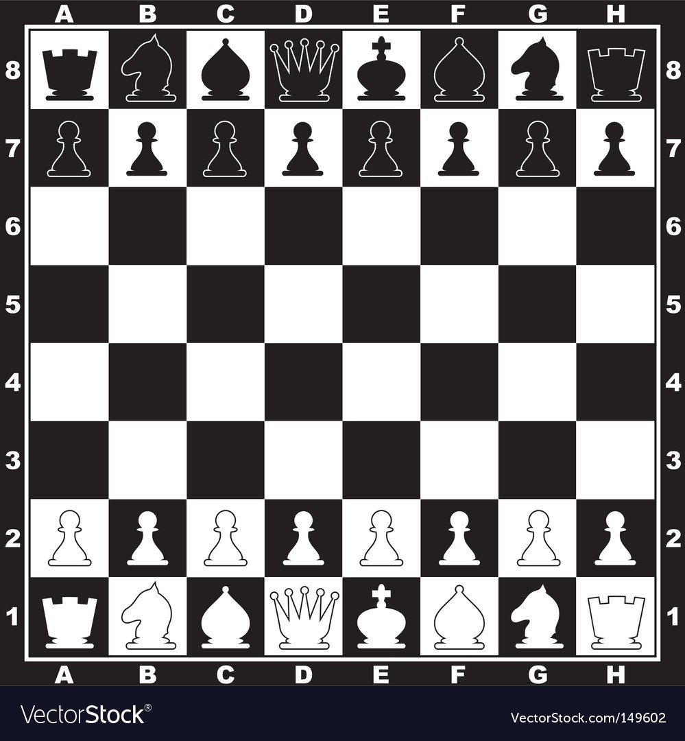 Черные фигуры на шахматной доске
