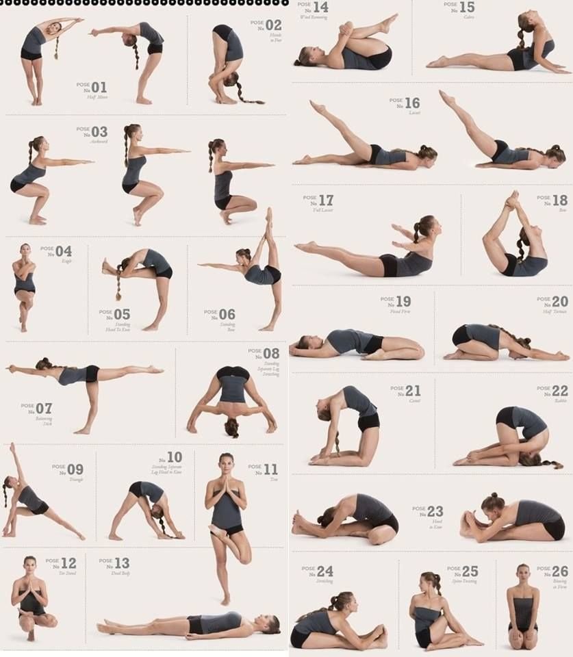Таблица упражнений йоги