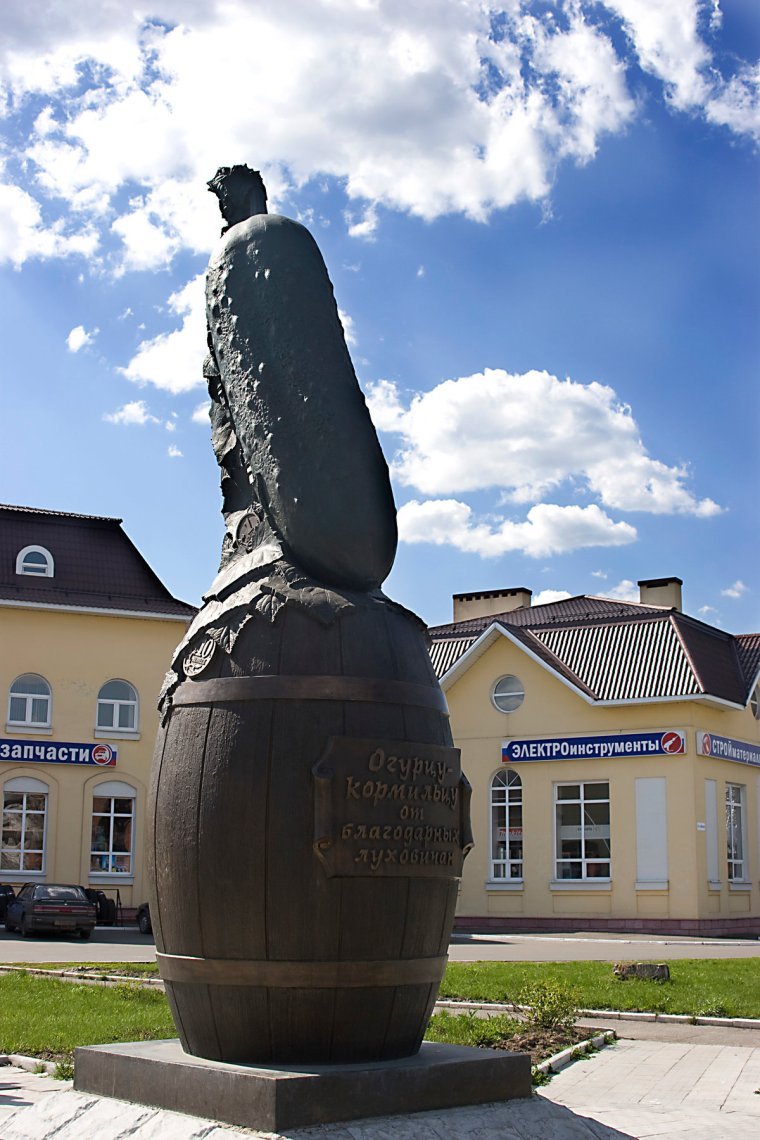 Город Луховицы памятник огурцу