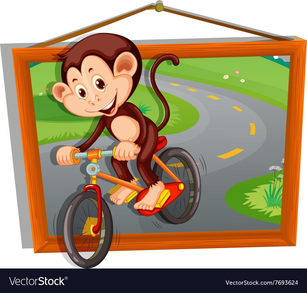 Обезьяна на велосипеде цирк