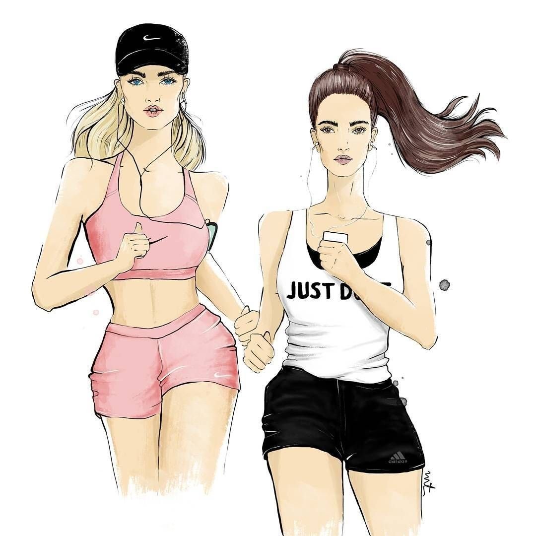 Модные иллюстрации девушек спорт