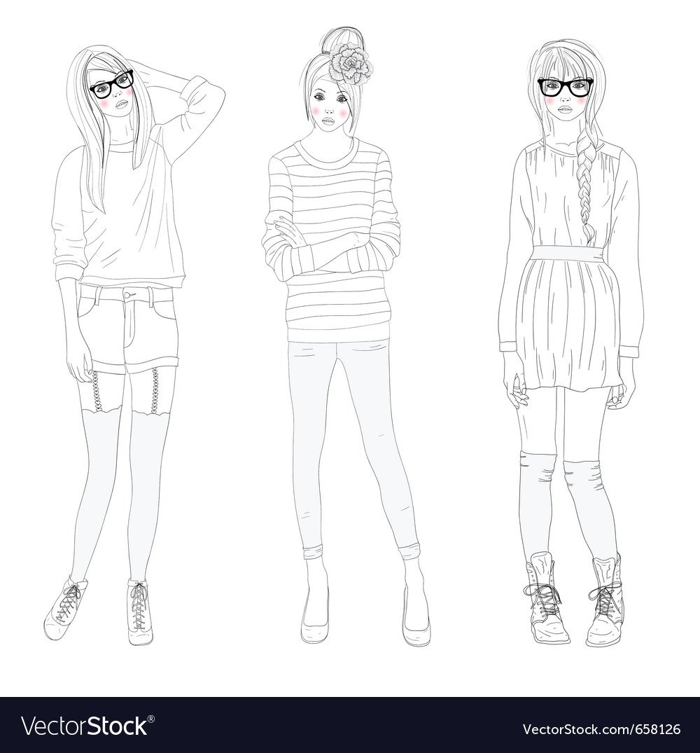 Эскизы модной одежды для подростков
