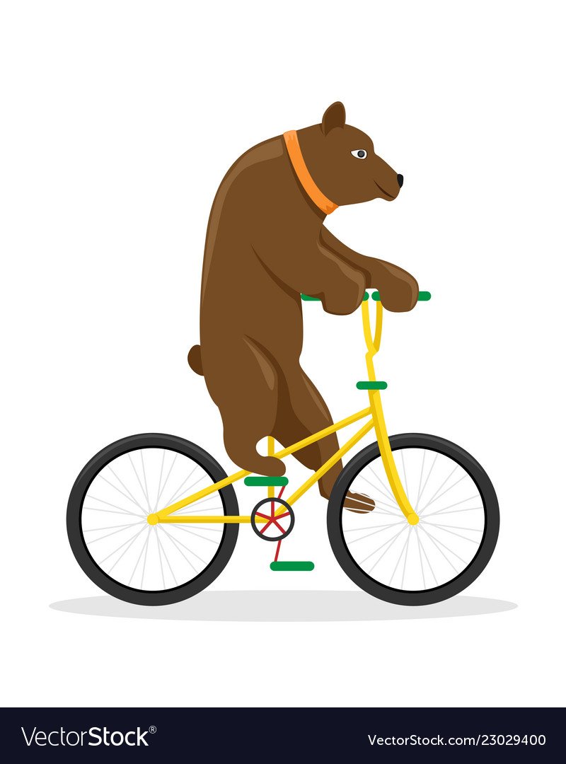 Мультипликация медведь на велосипеде