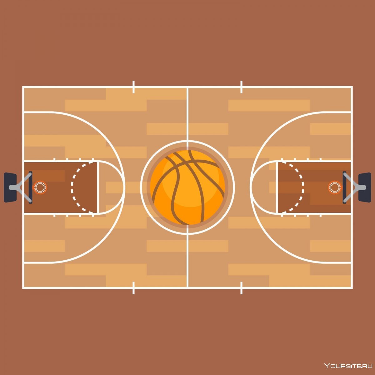 Площадка для баскетбола вид сверху