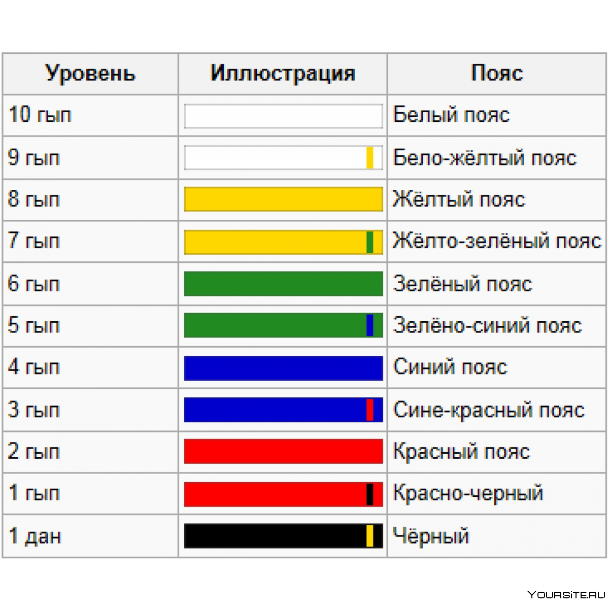 Максимальный ранг в дзюдо