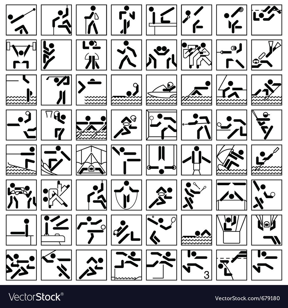 Пиктограммы боевых видов спорта с названиями