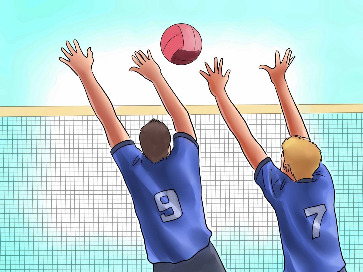 Волейбол мяч над сеткой