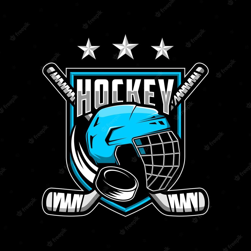 Ретро логотип хоккеиста
