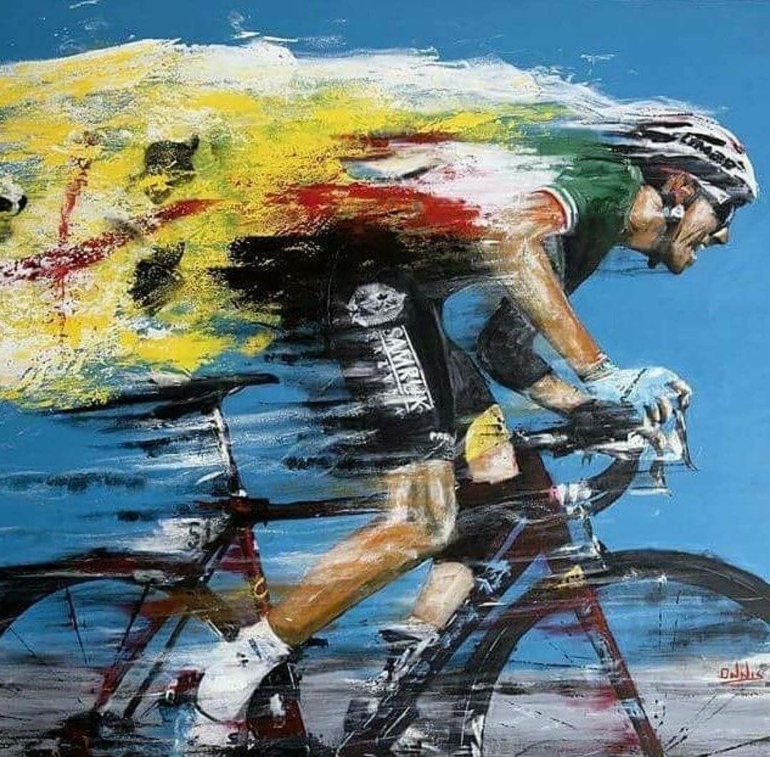 Картина велосипедист