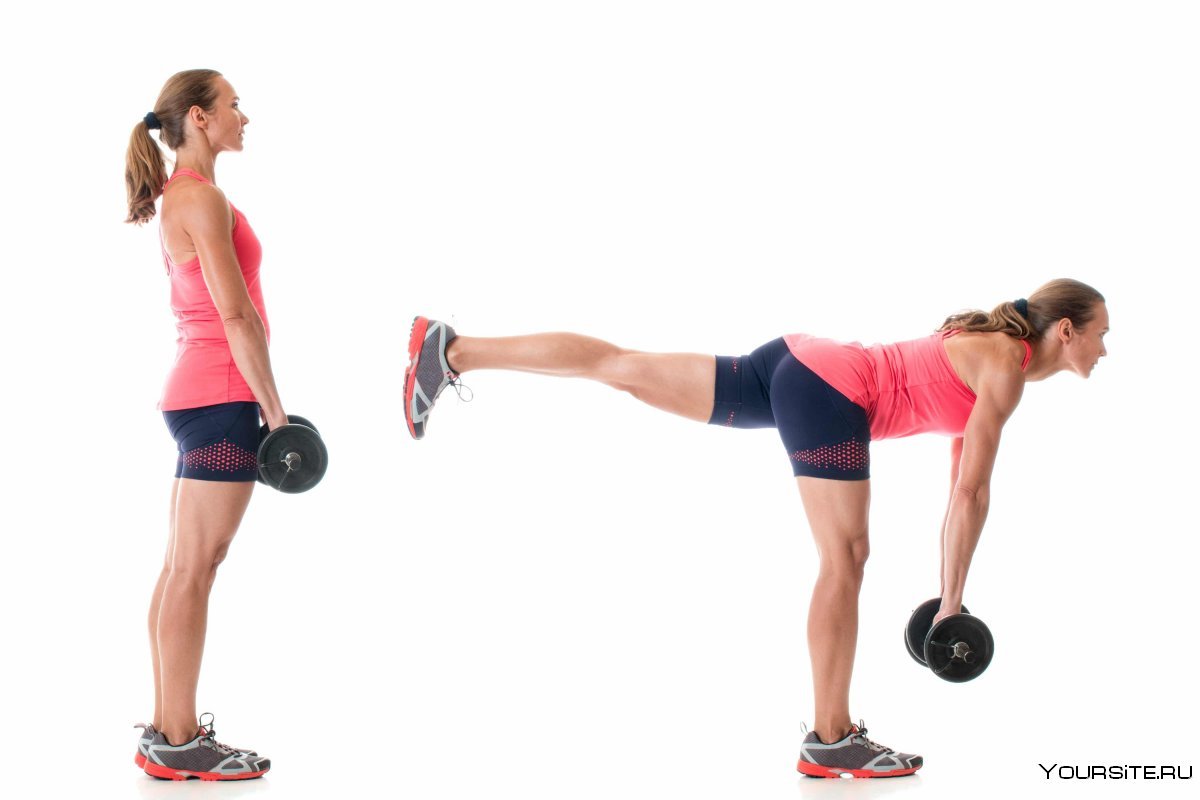 Румынская становая тяга с гантелями