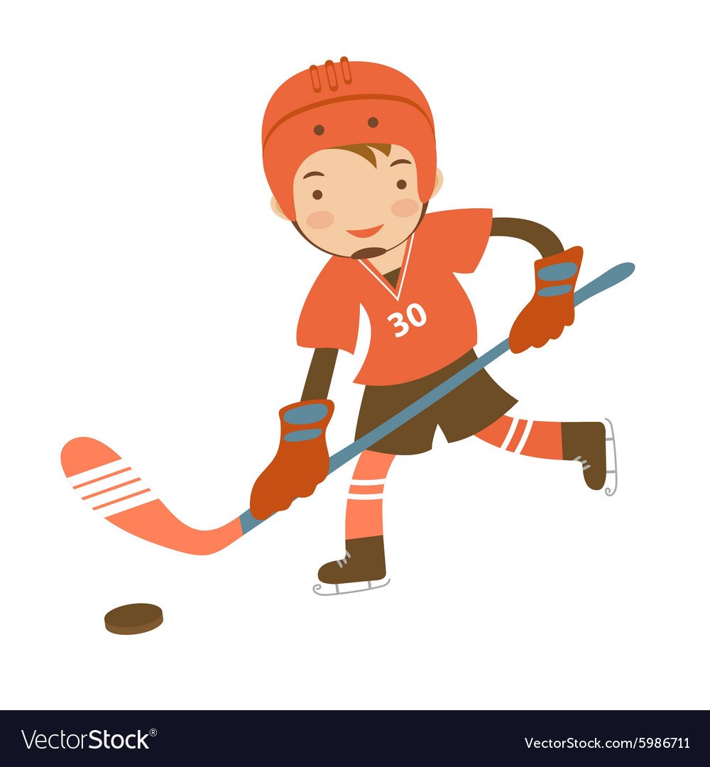 Хоккеист ребенок вектор