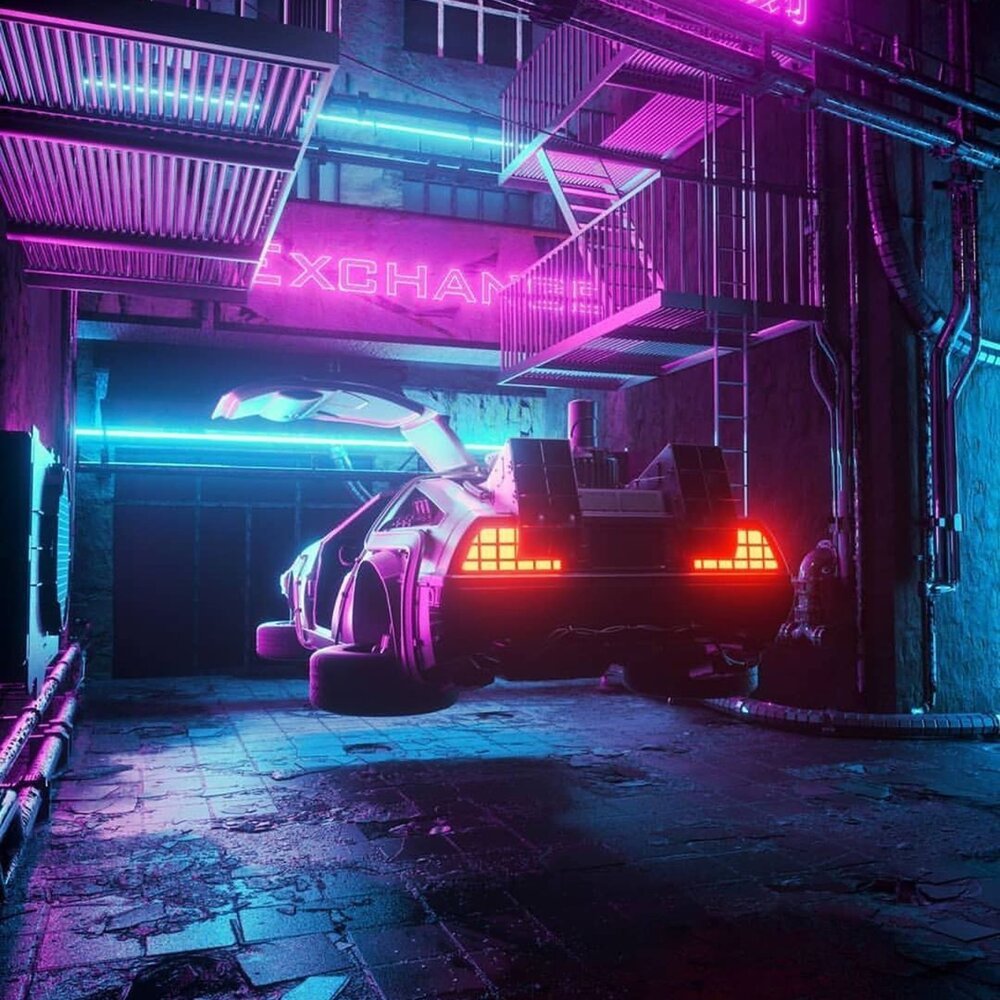 Cyberpunk neon background фото 118