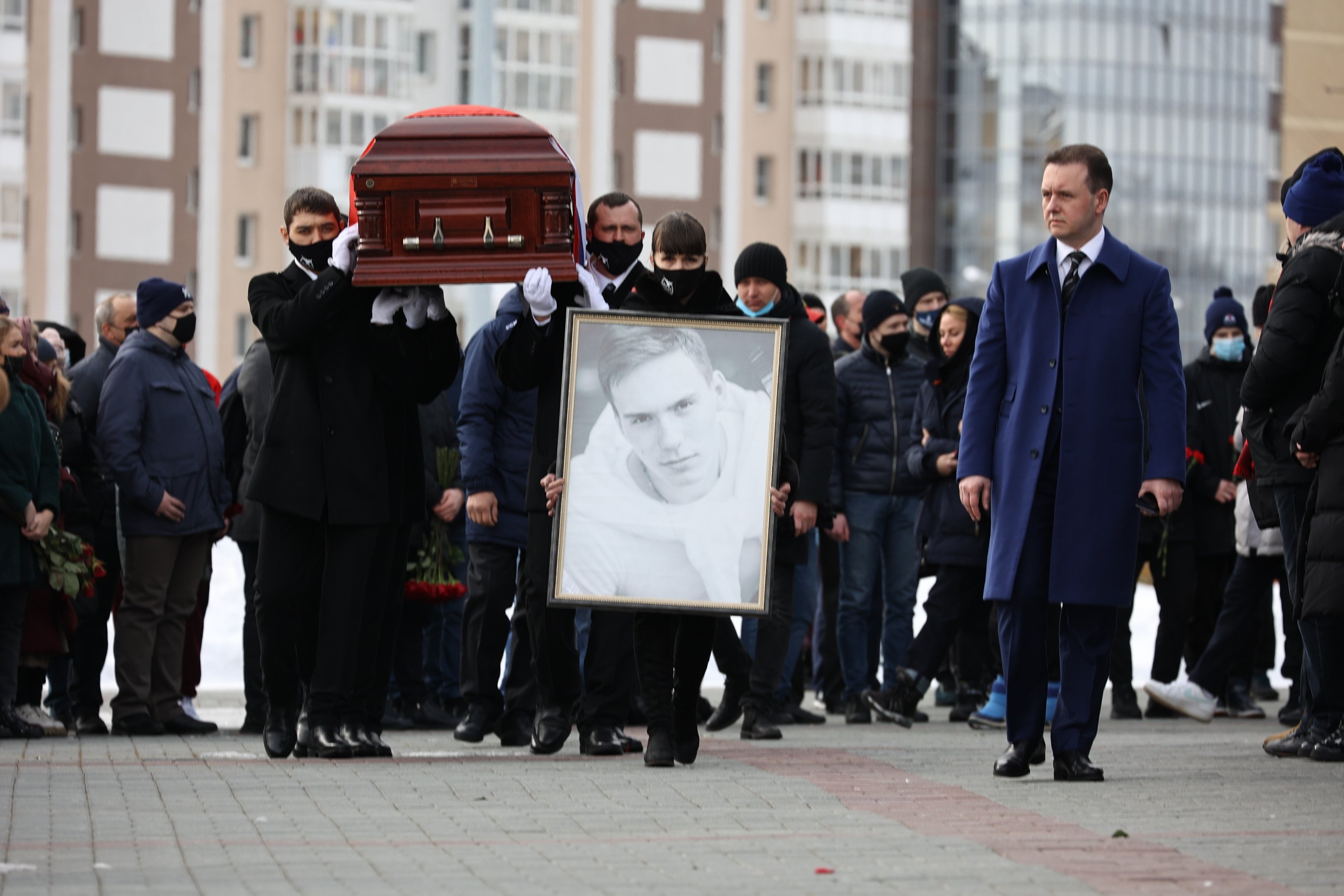 Прощание с данной. Похороны хоккеиста Тимура Файзутдинова.