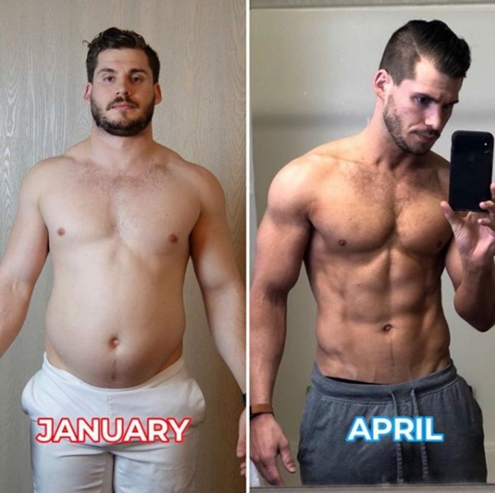 До и после тренировок мужчины