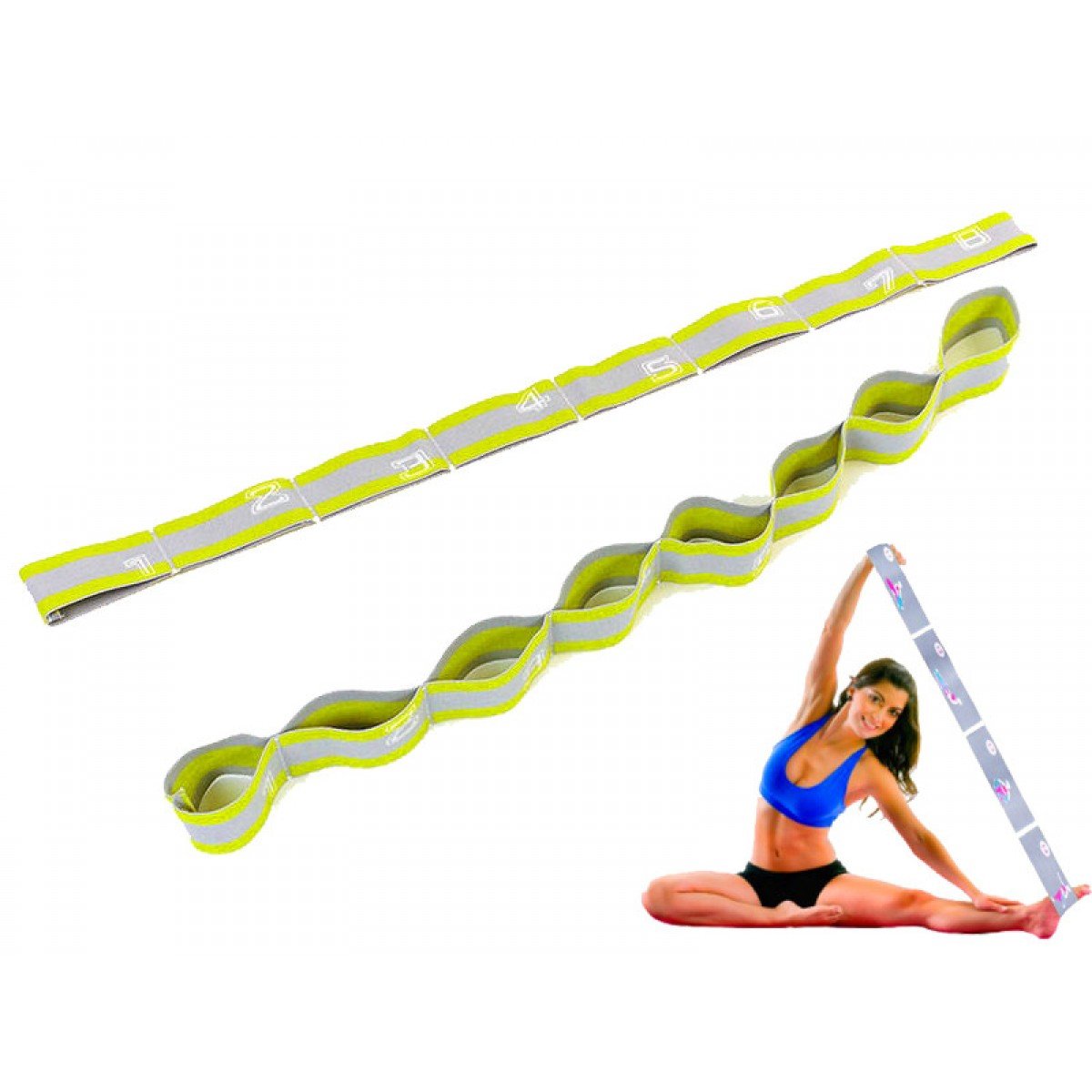 Хлопковый тренировочный ремень для йоги и растяжки, 180х3.8 см