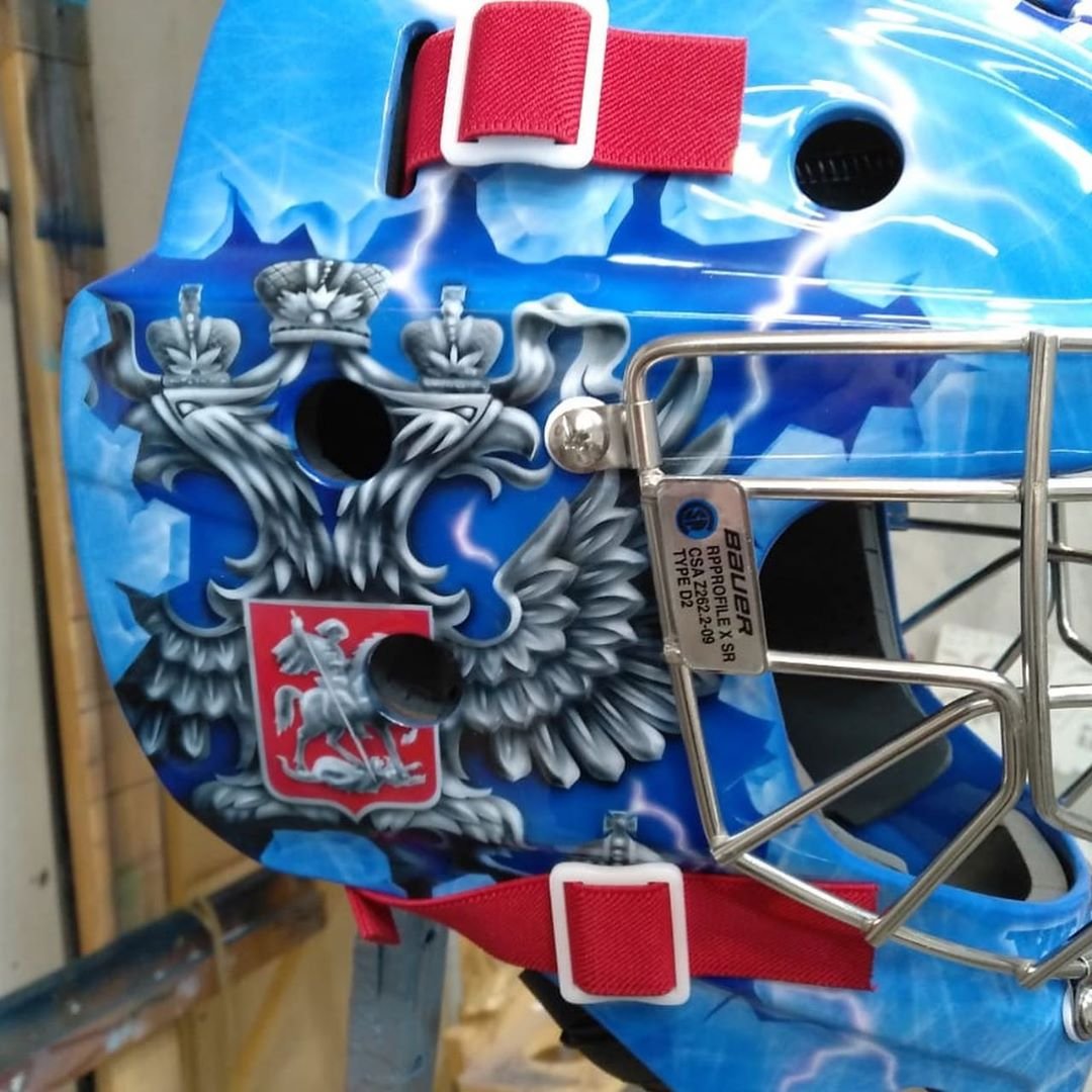 Аэрография на хоккейном шлеме