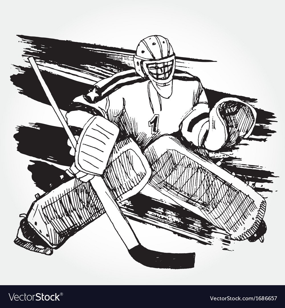 Нарисованный хоккейный вратарь