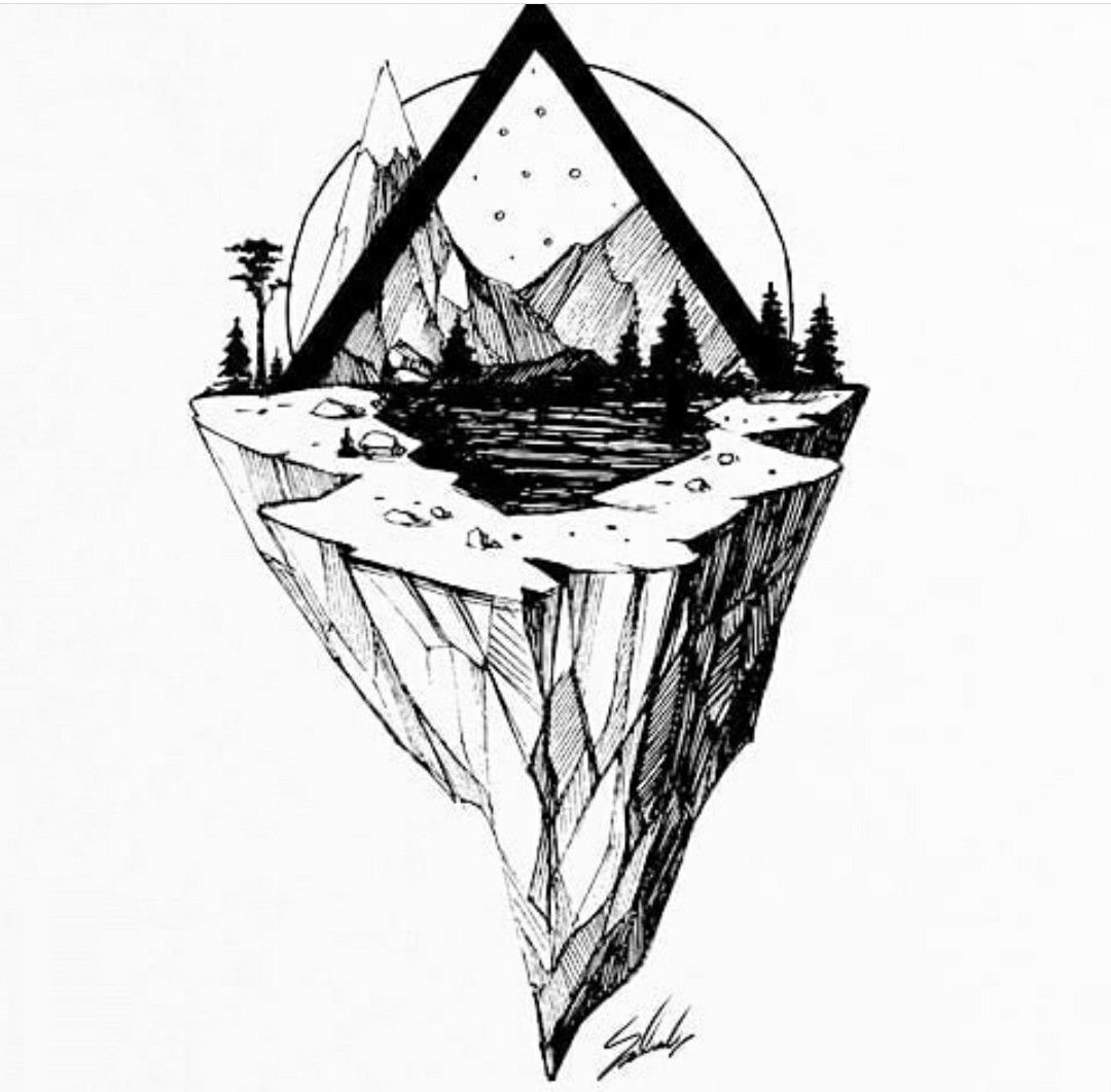 Гора палатка тату