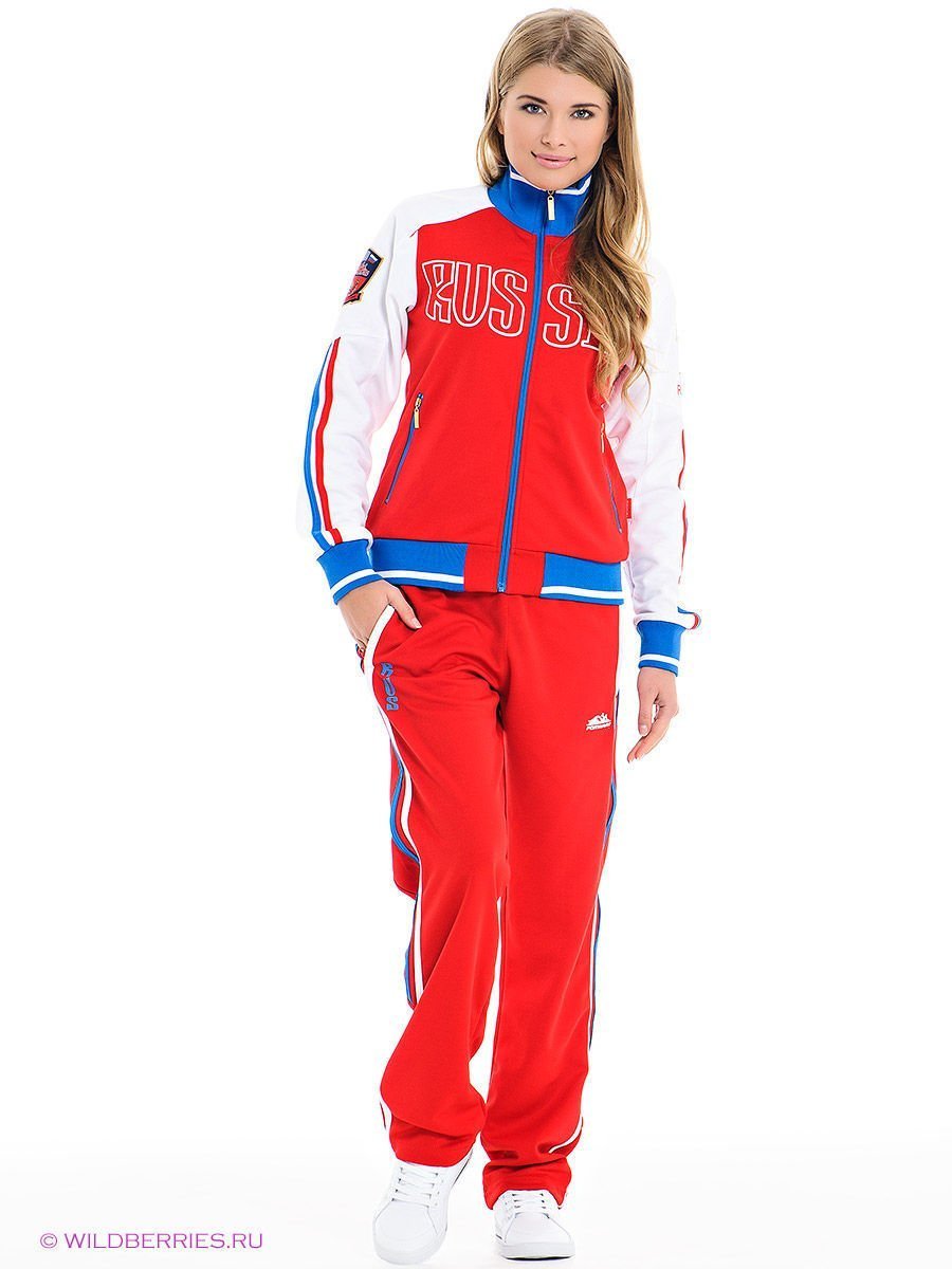 W05320g-ff162 костюм спортивный женский (красный/белый) (XL)