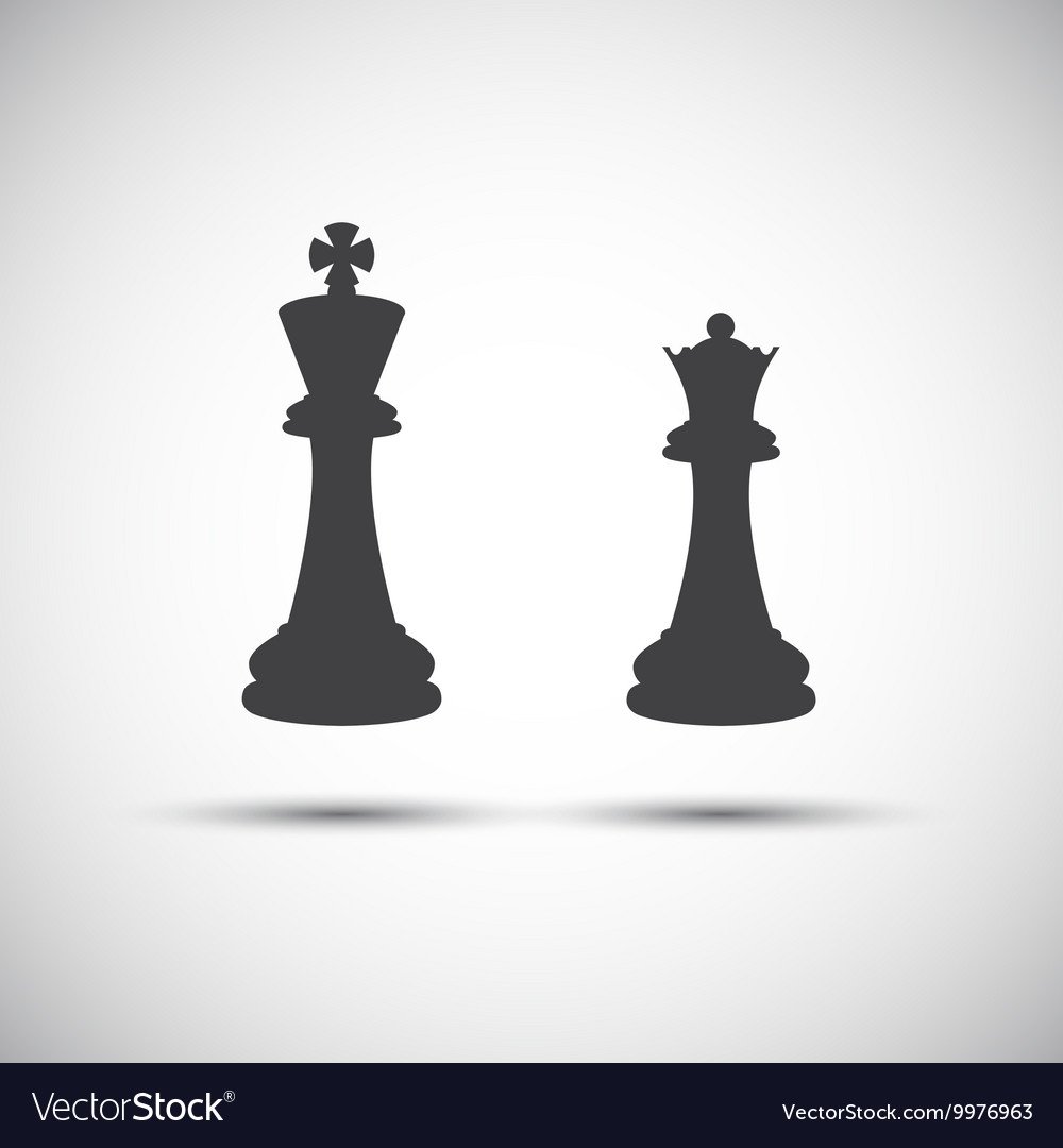 Шахматы Король и Королева вектор