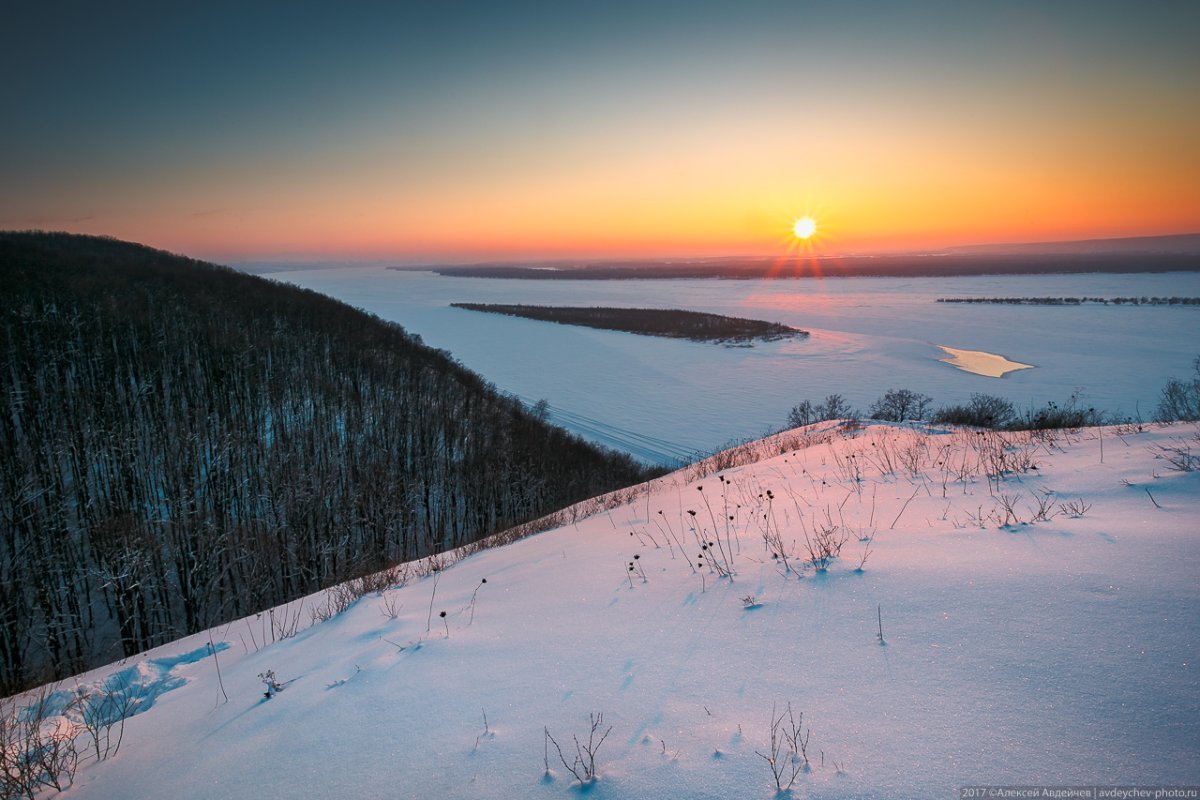 Жигулевские горы зима Самарская область