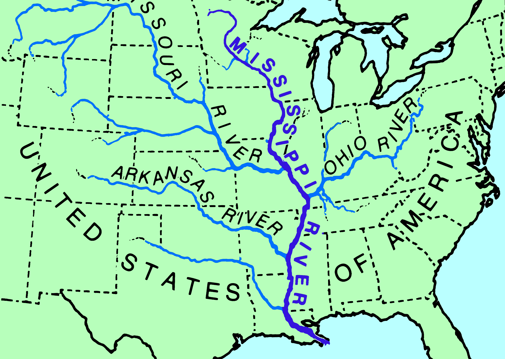 Река протекающая в северной америке. Бассейн реки Миссисипи на карте. Река Миссисипи на карте. Река Миссисипи и Миссури на карте. Притоки реки Миссисипи на карте.