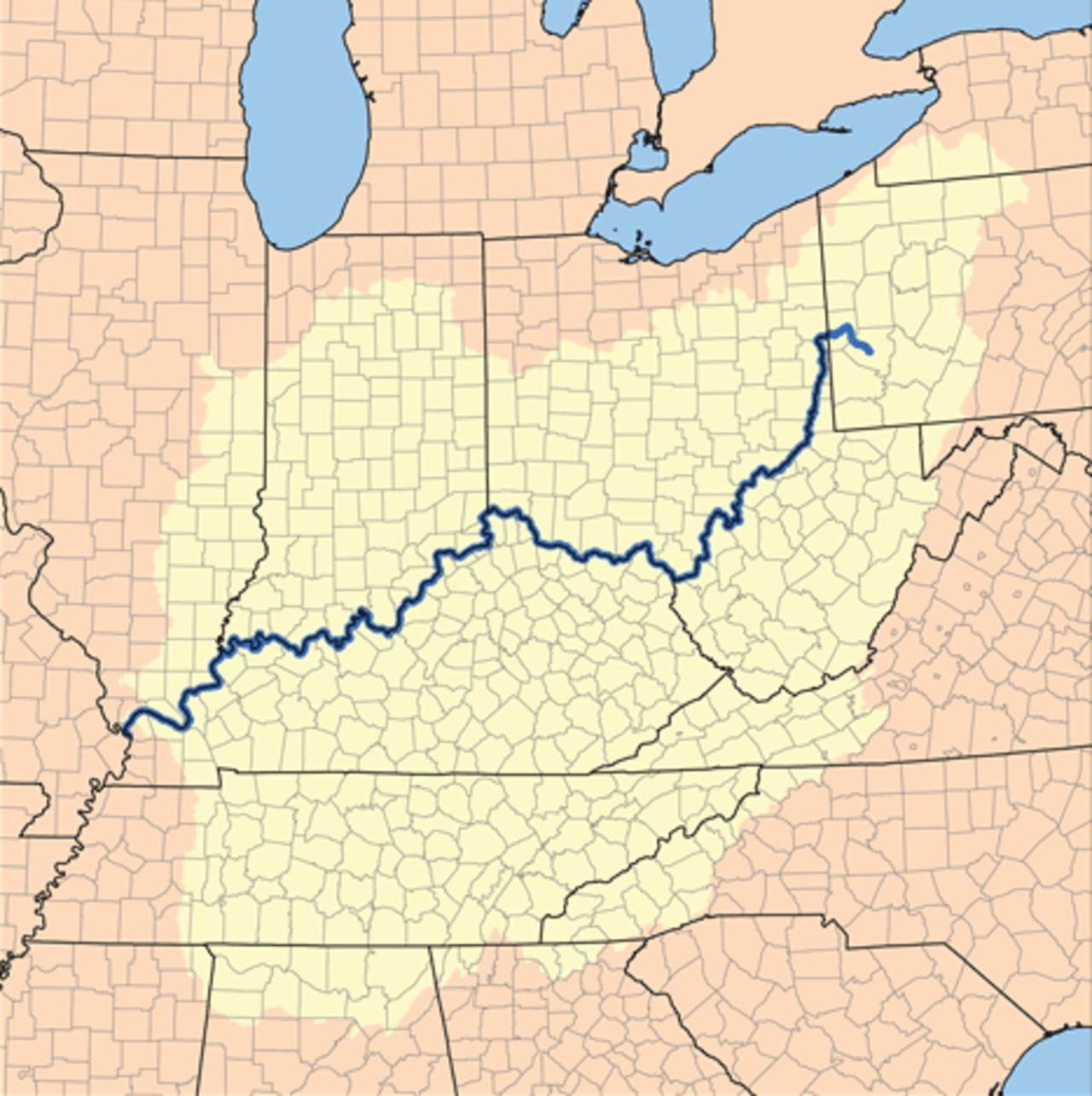 К какому бассейну относится река огайо. Водосборный бассейн Миссисипи. Река Огайо. Бассейн реки Огайо. Река Огайо на карте.