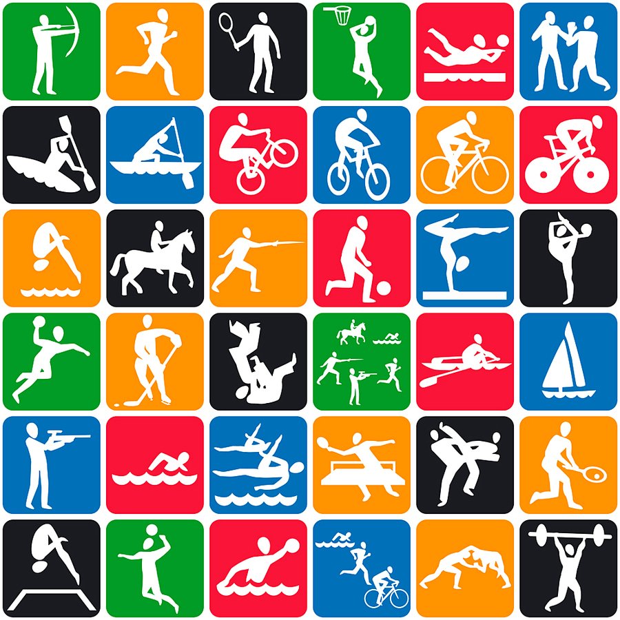 Схематическое изображение видов спорта для детей