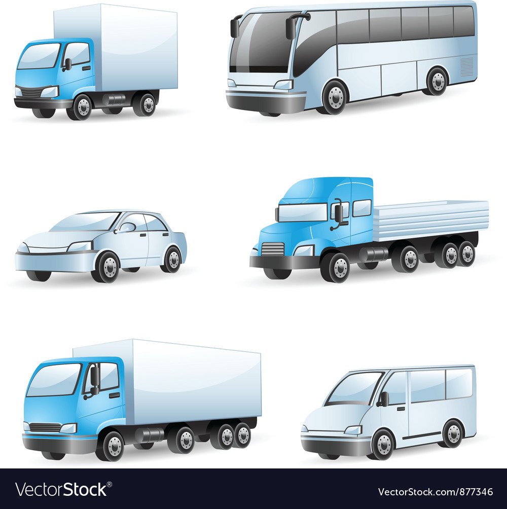 Иллюстрации грузовых и легковых машин