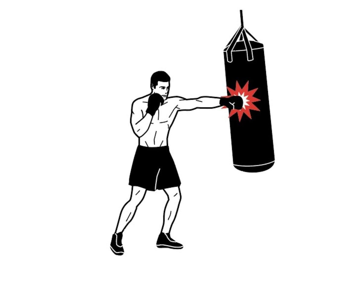 Тренировка боксера груша