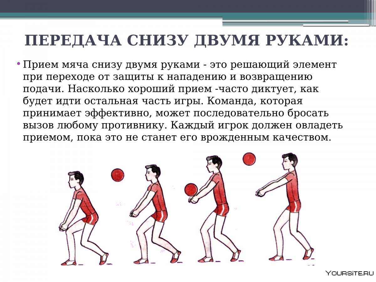 Нижняя прямая подача в волейболе