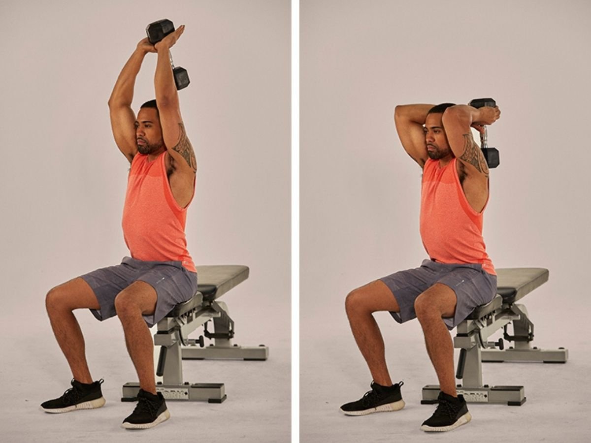 Seated Dumbbell Tricep overhead Extension