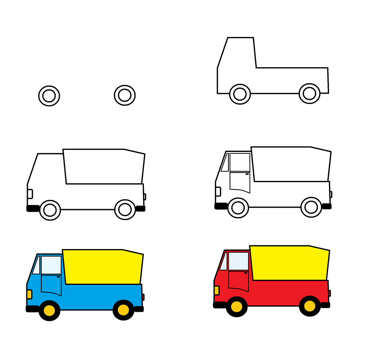 Простой грузовика. Нарисовать машину. Поэтапное рисование автомобиля. Схемы рисования машин для дошкольников. Машины для рисования.
