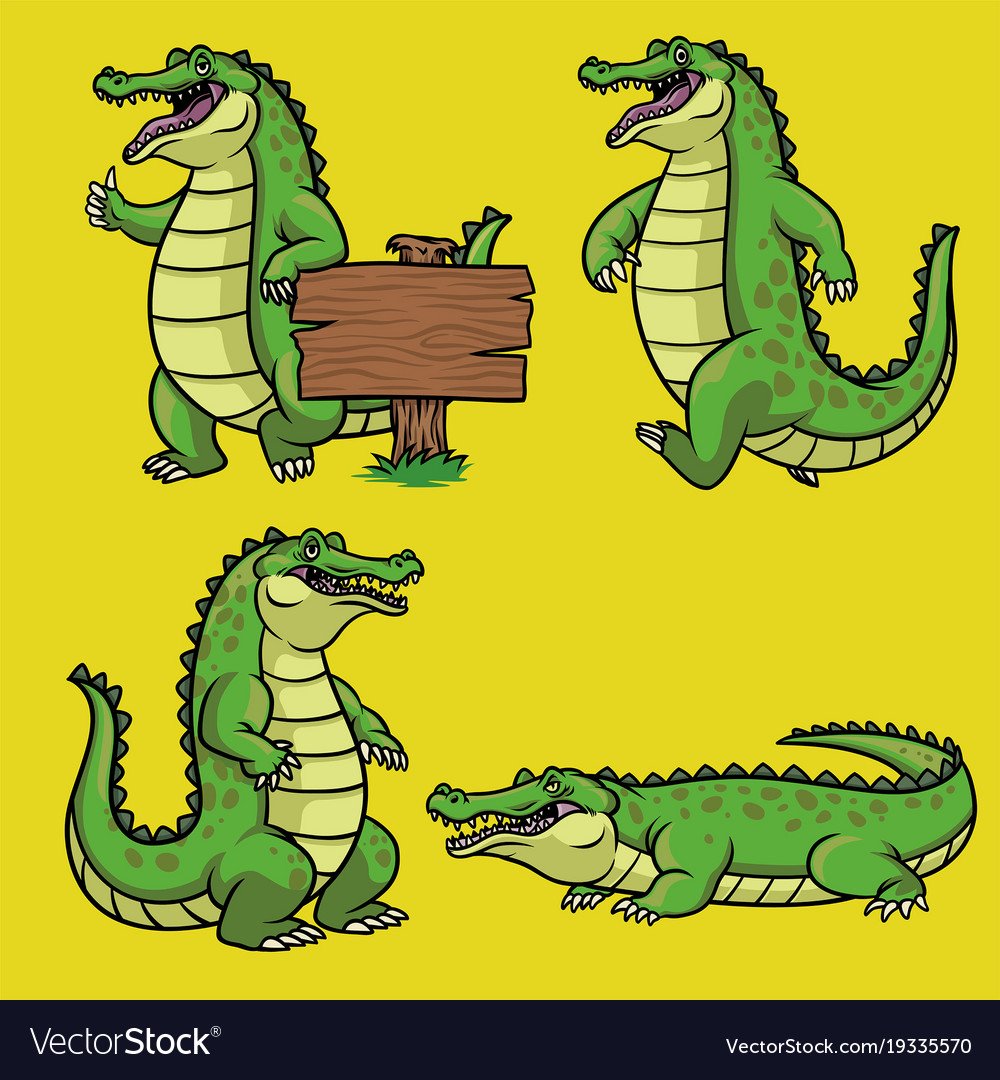Крокодил мультяшный стилизованный