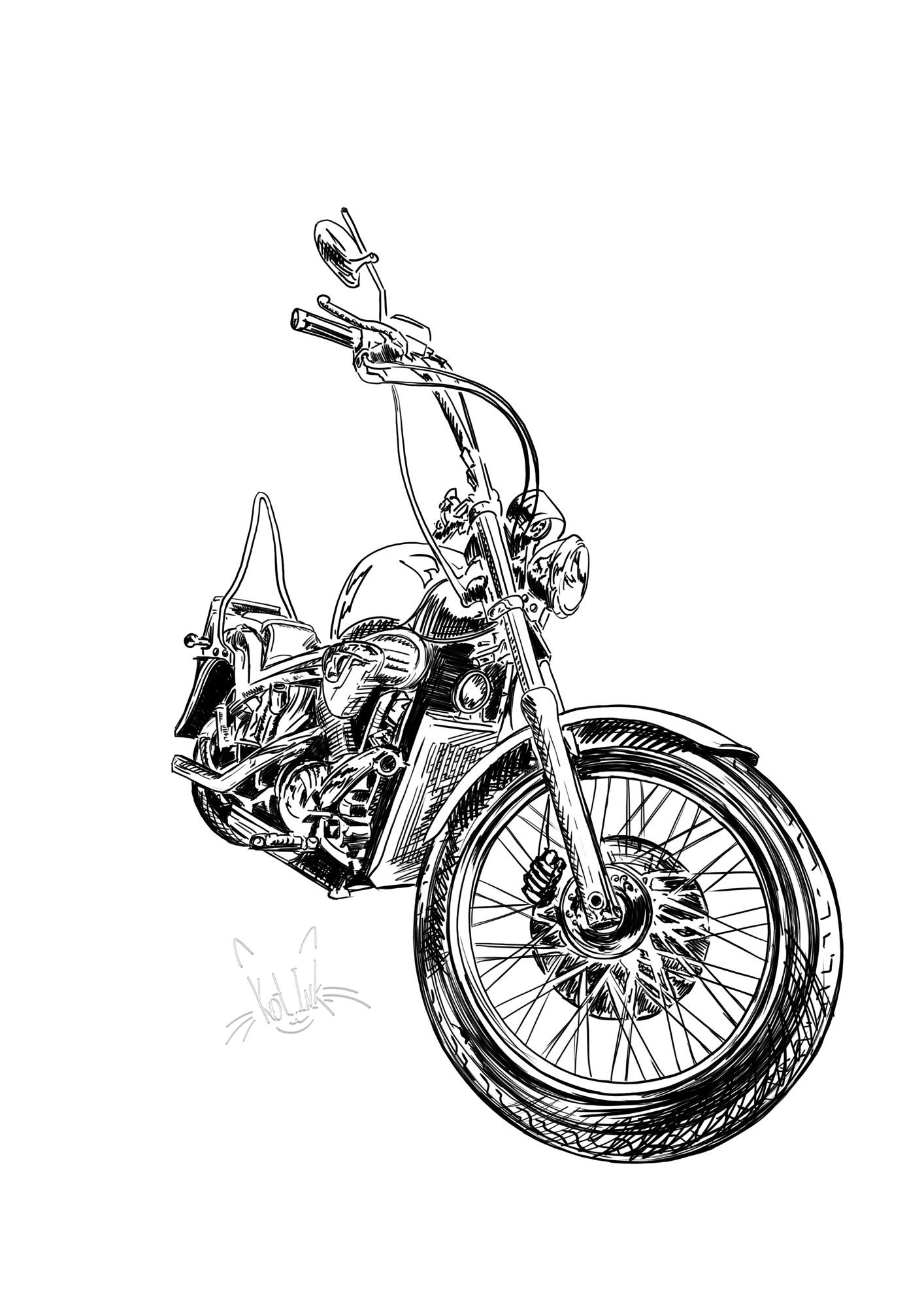 Эскизы мотоцикла Харлей Дэвидсон