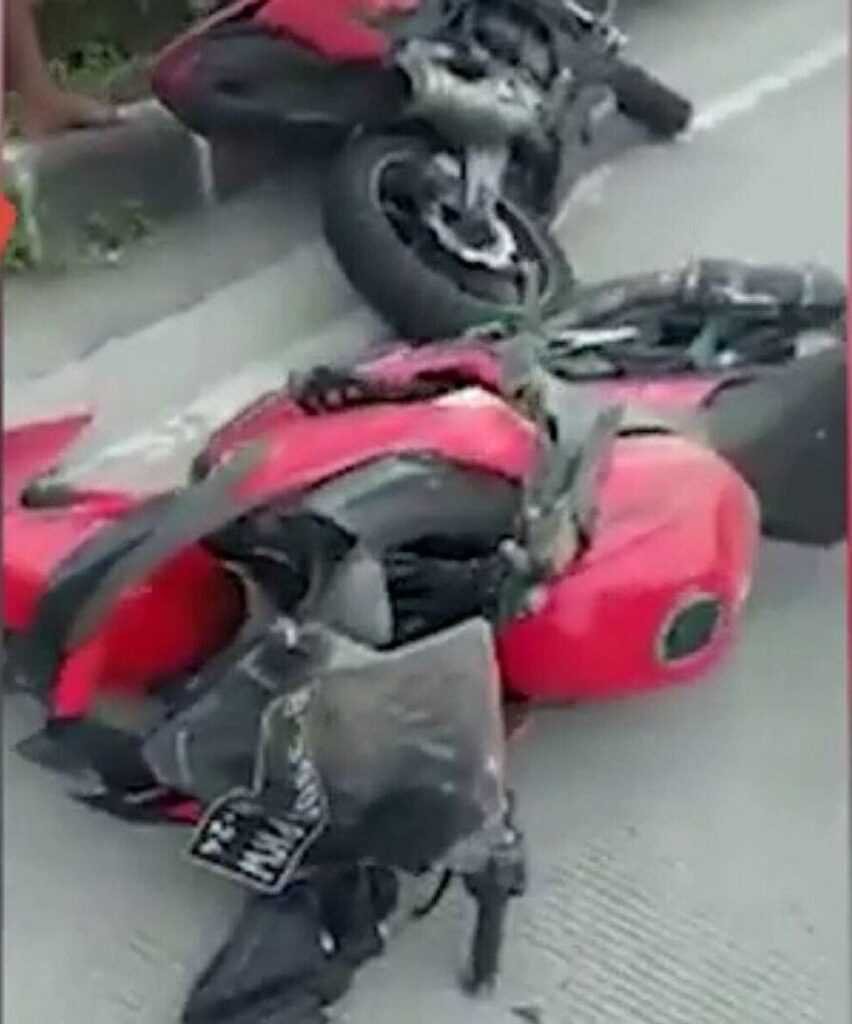 Авария мотоцикла Кавасаки