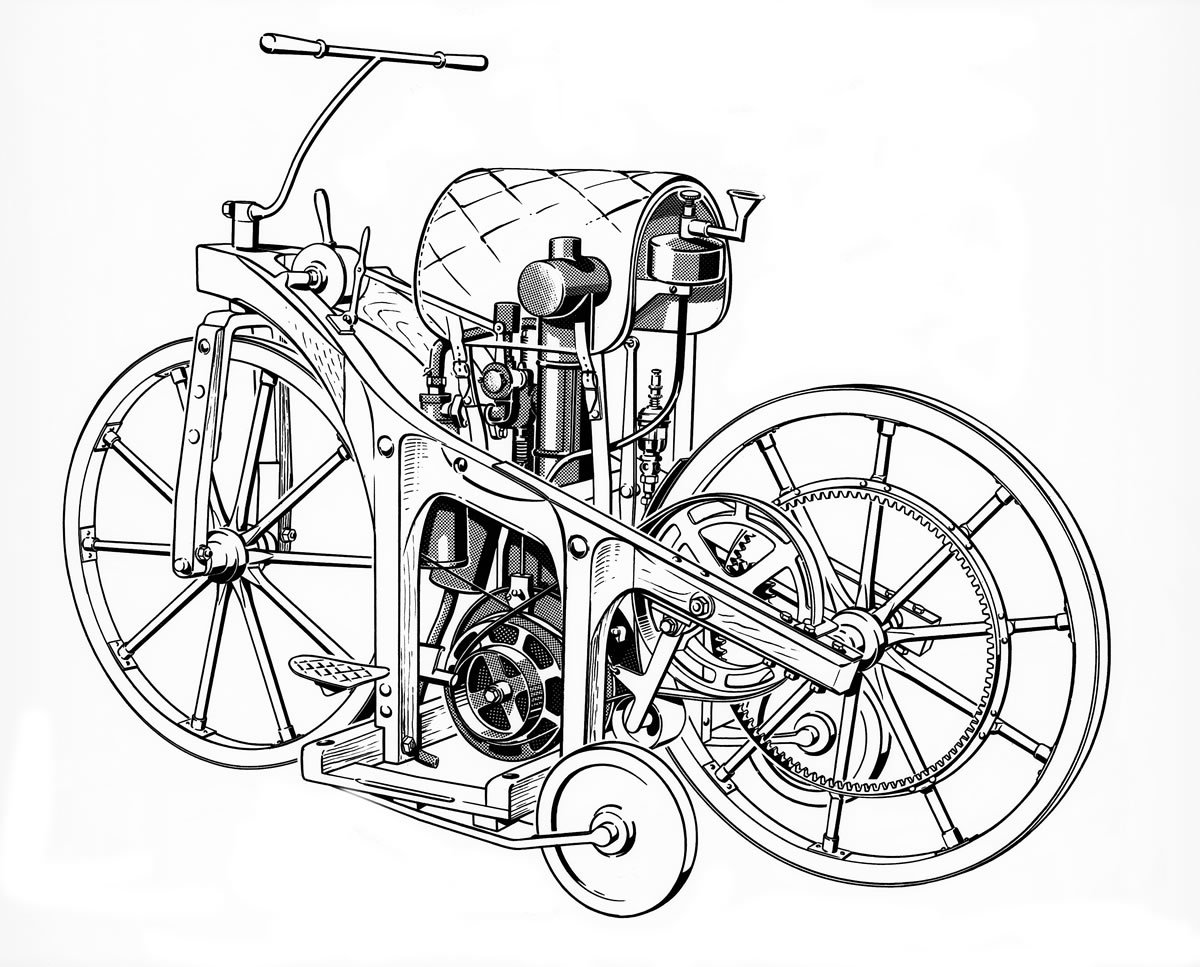 Готлиб Даймлер мотоцикл 1885