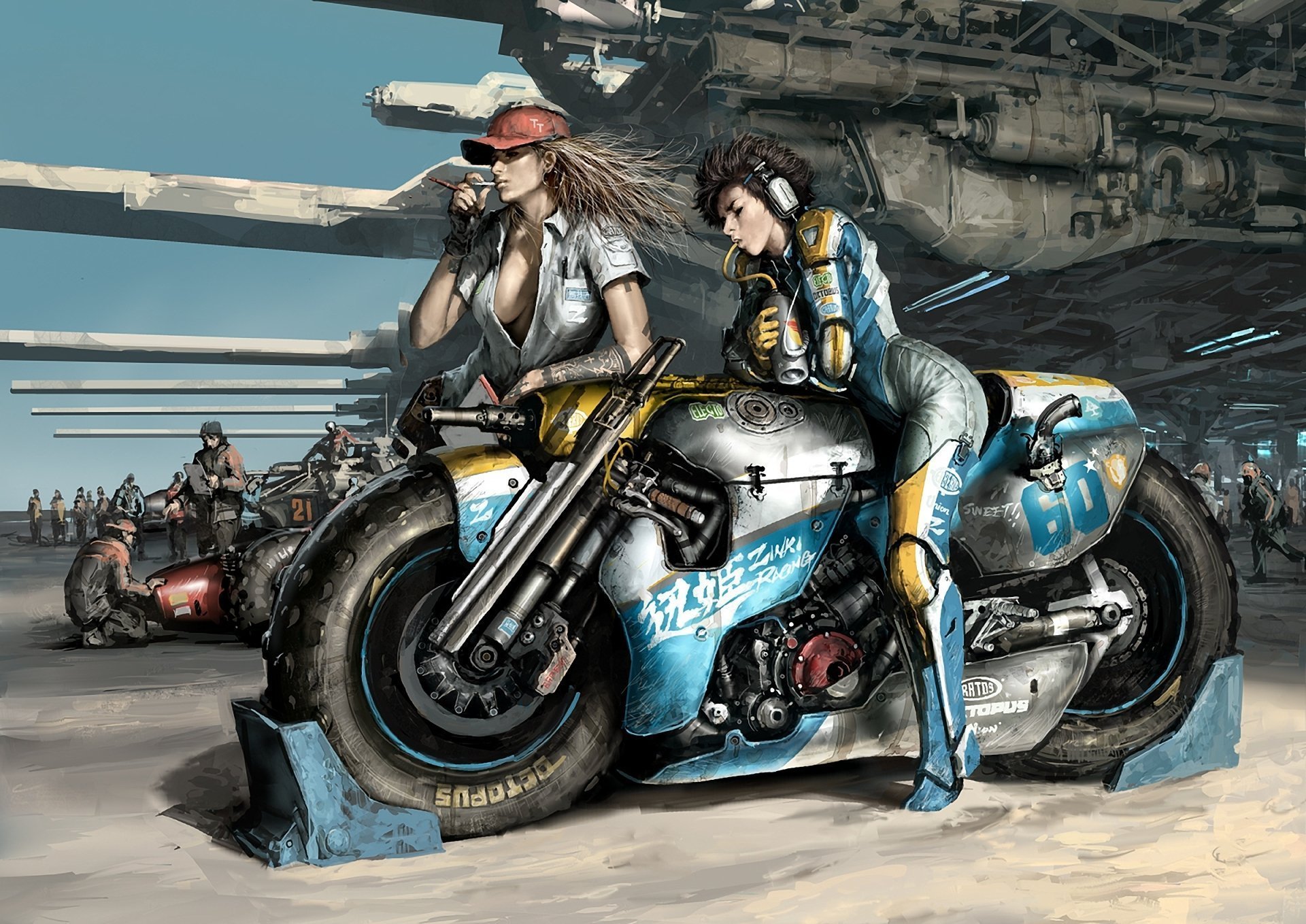 Cyberpunk motorcycle art фото 30