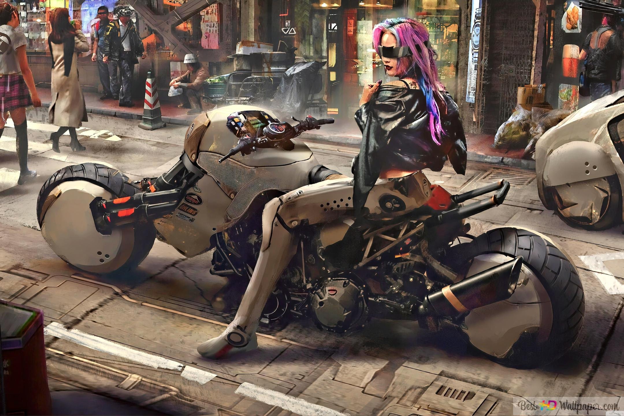 Cyberpunk motorcycle art фото 25