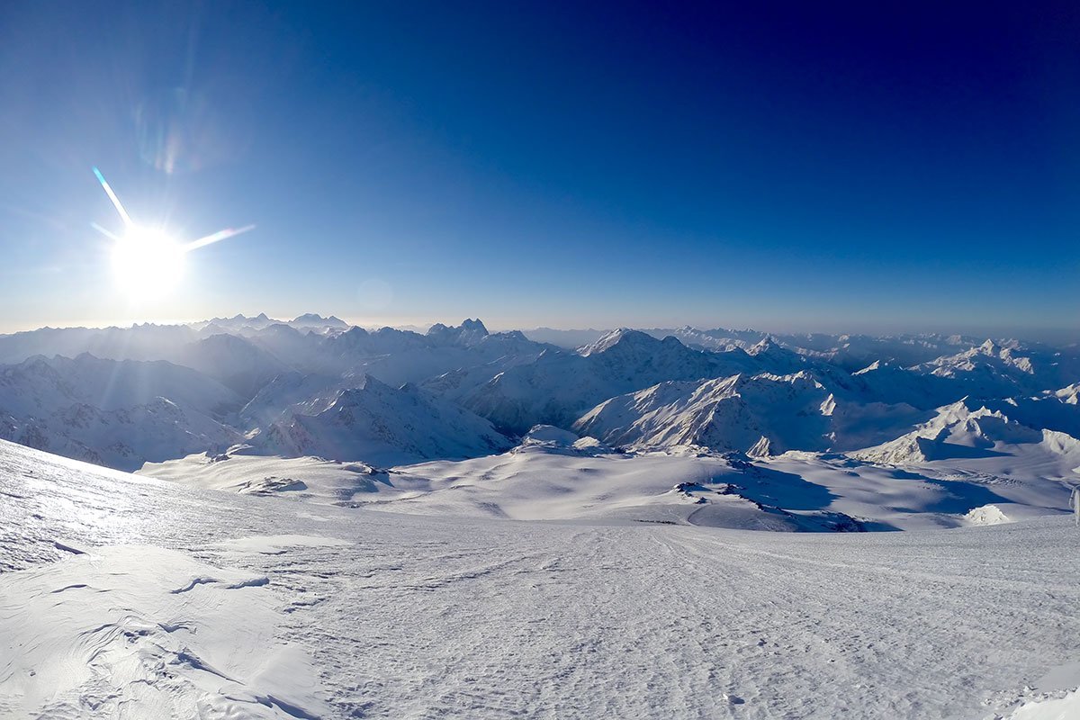 Горы Кавказа Эльбрус зимой