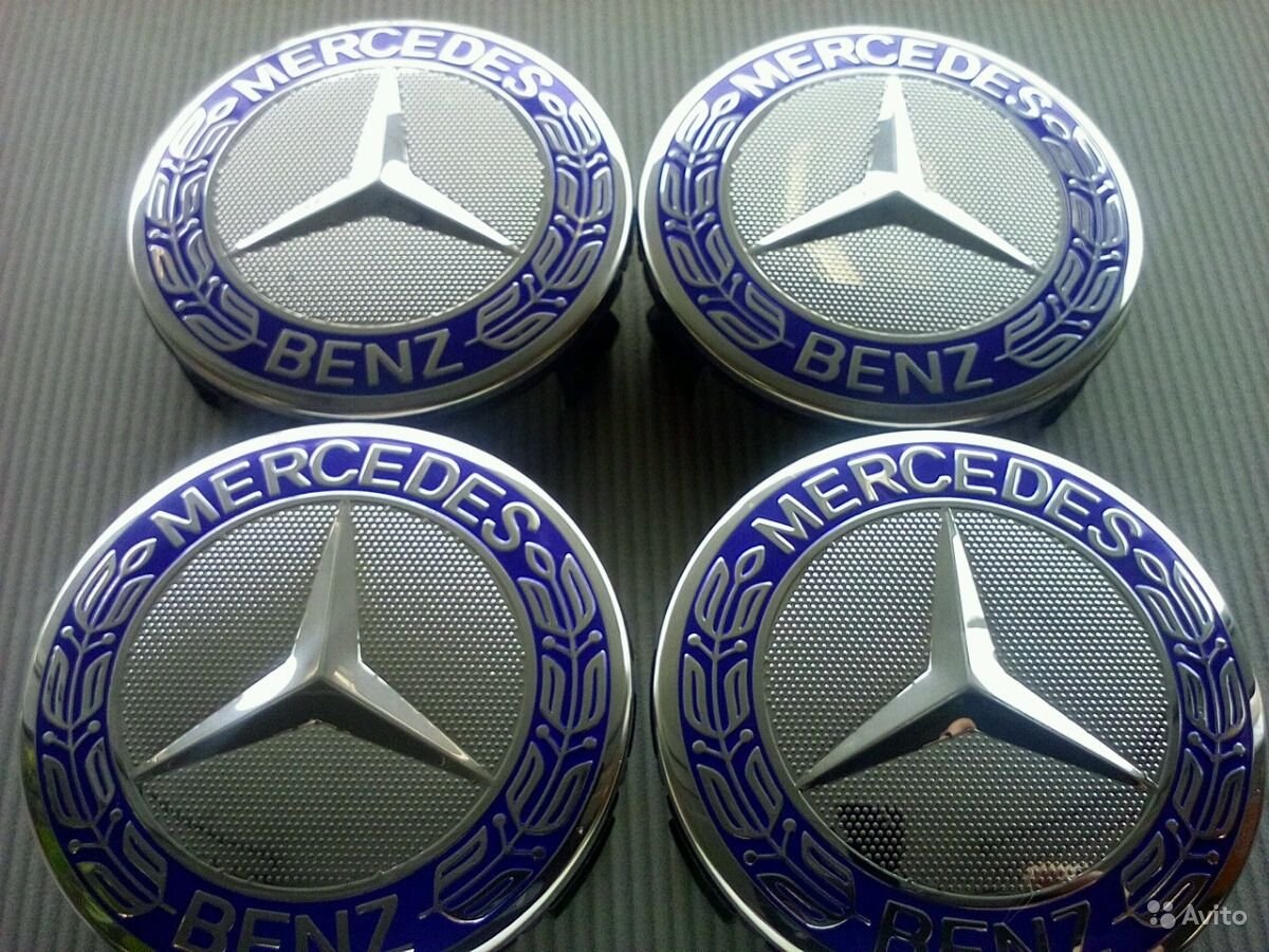 Заглушки в диски Mercedes Benz AMG чёрные 146 mm. Ver.2