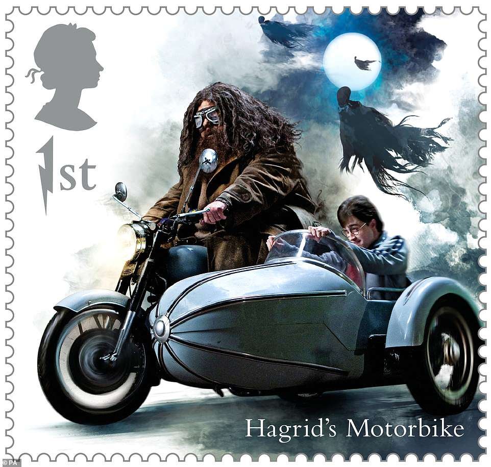 Гарри Поттер на мотоцикле с Хагридом
