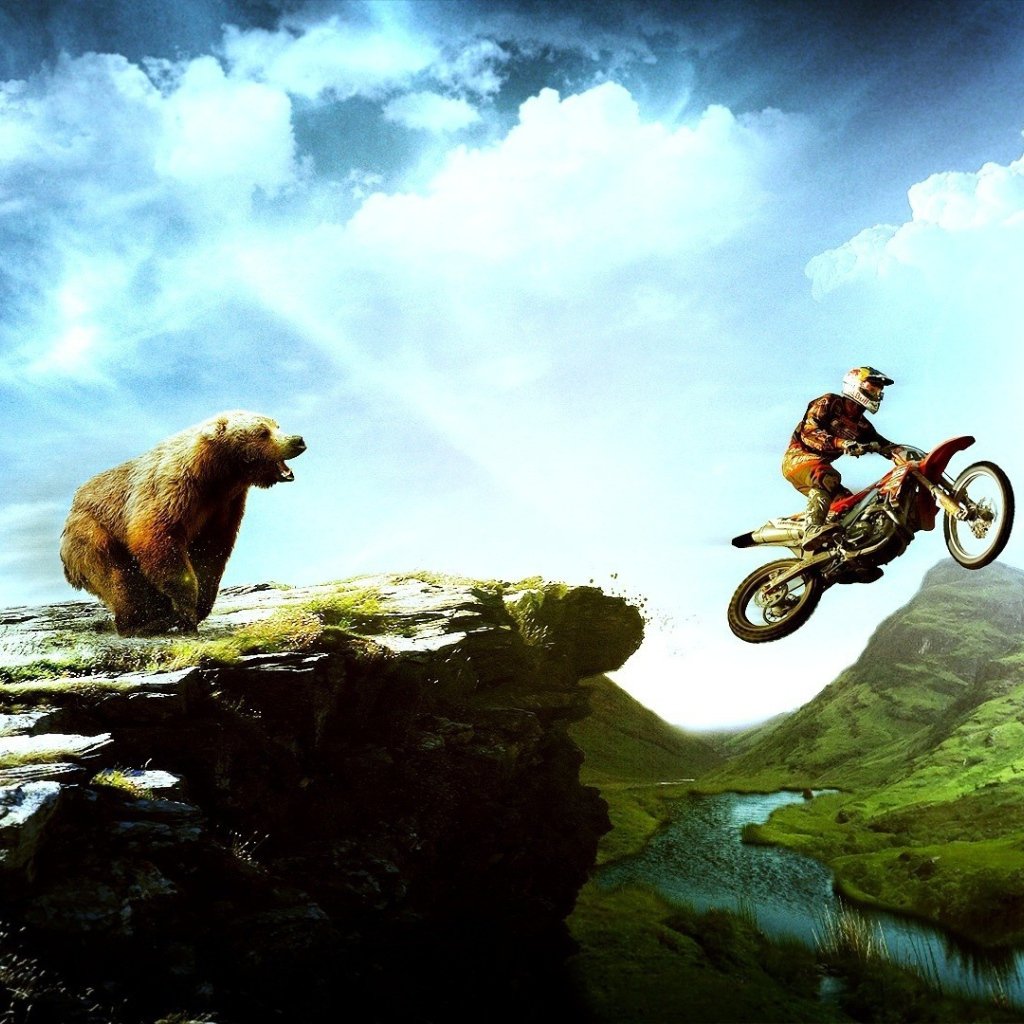 Медведь на мотоцикле игра