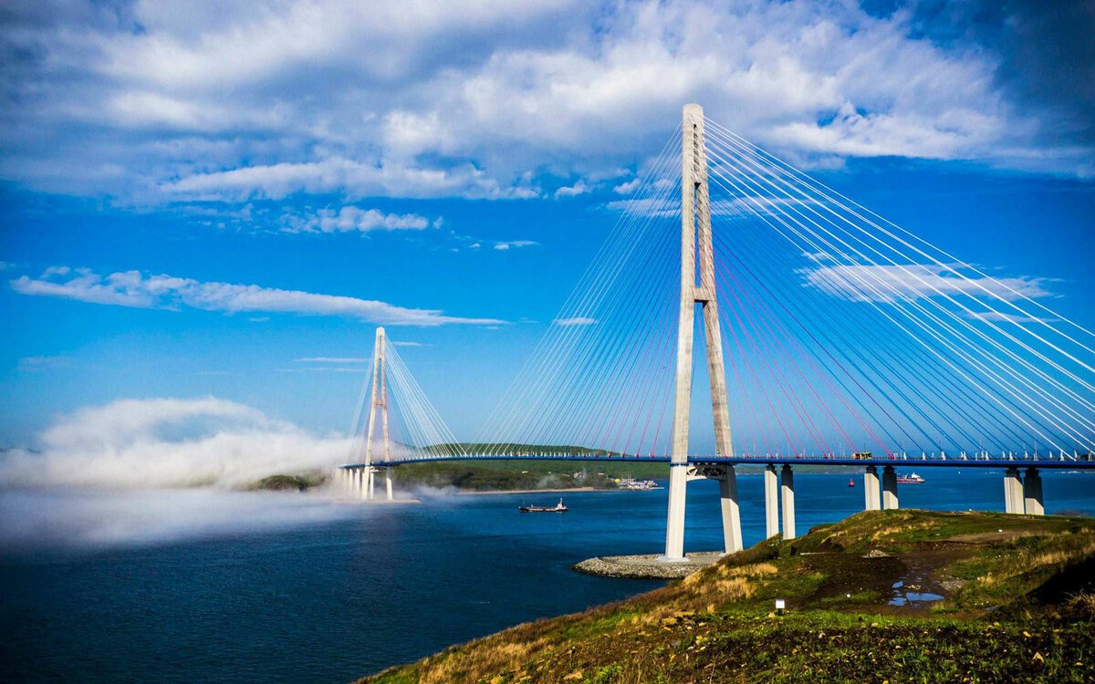 Мост на остров русский ванты